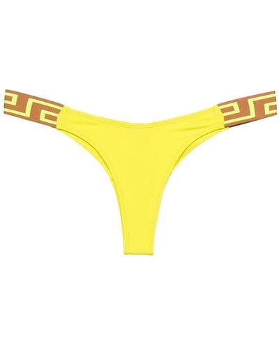 Versace Greca Border Low-Waisted Bikini Briefs - Yellow
