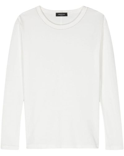 Fabiana Filippi Long Sleeve Lightweight Cotton Jersey T-Shirt - White