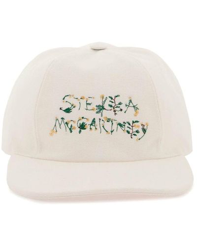 Stella McCartney Baseball Cap With Embroidered Logo - Natural