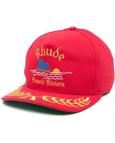 Rhude Riviera Sailing Hat Accessories - Red