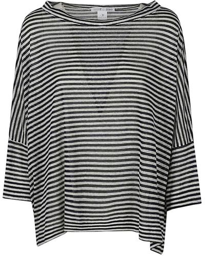 Shirt C-zero Linen Striped Sweater - Black