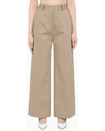 Patou Beige Structured Pants - Natural