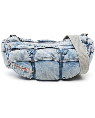 DIESEL Re-Edition Travel 3000 Denim Shoulder Bag - Blue