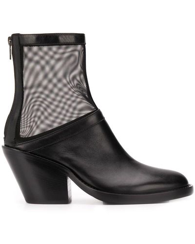 Ann Demeulemeester Leather Ankle Boots - Black