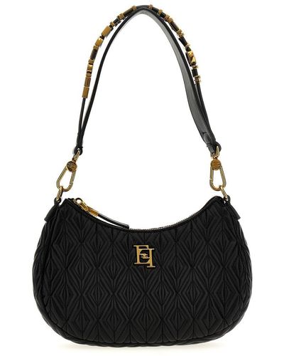 Elisabetta Franchi Logo Shoulder Bag Shoulder Bags - Black