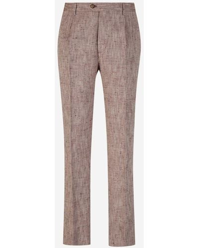 Etro Textured Formal Pants - Gray