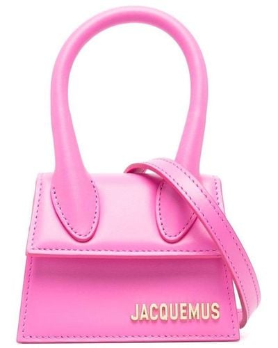 Jacquemus Le Chiquito Brand-plaque Leather Top-handle Bag - Pink