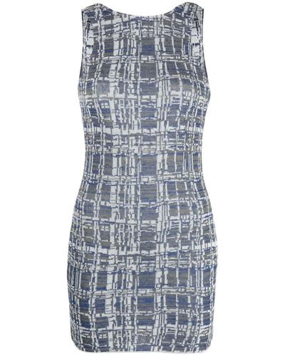VITELLI Babele Jacquard Scoop Back Mini Dress Clothing - Blue