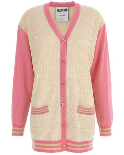 Moschino Logo Sweater, Cardigans - Pink