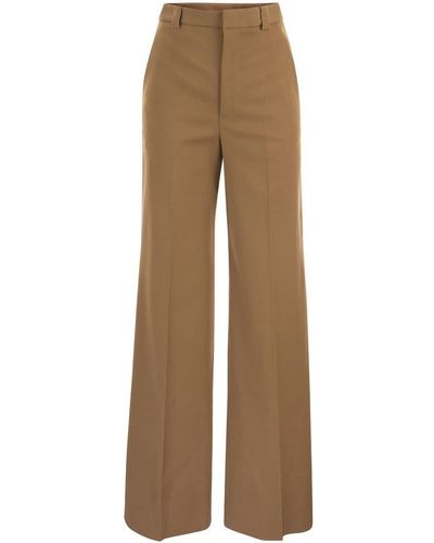 RED Valentino Wide Pants In Viscose And Wool - Natural