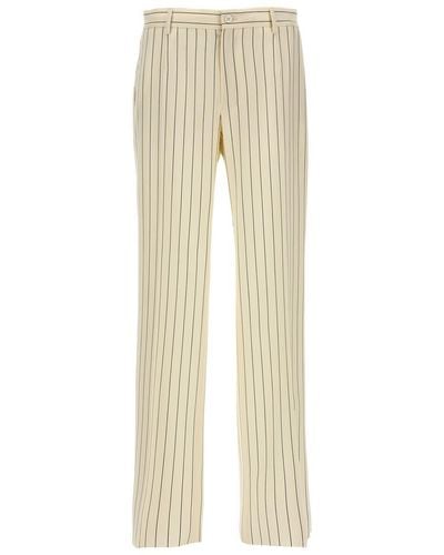 Dolce & Gabbana Pinstripe Pants - Natural