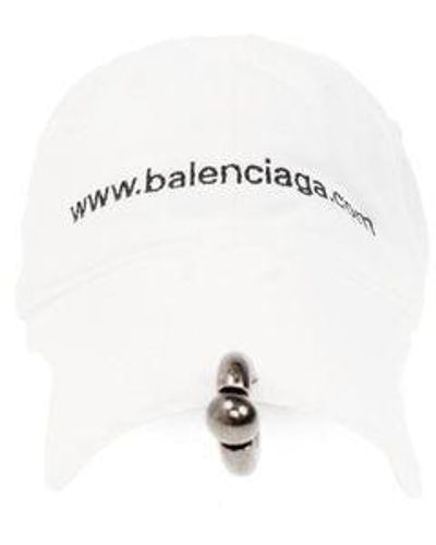 Balenciaga Bal. Com Piercing Baseball Cap - White