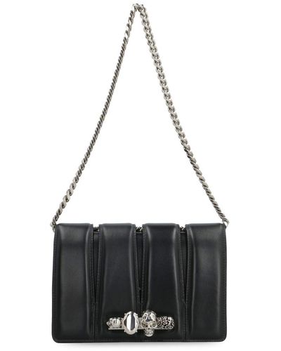 Alexander McQueen The Slash Leather Shoulder Bag - Black