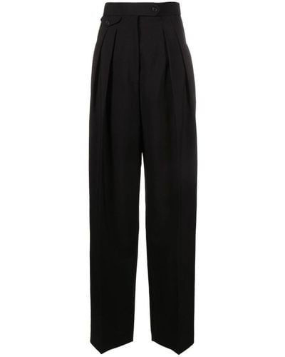 The Row Marcellita Pleated Wide-leg Trousers - Black