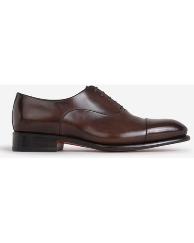 Santoni Distressed Leather Shoes - Brown