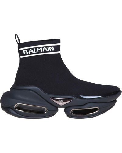 Balmain Socket B-bold In Black Technical Fabric - Blue