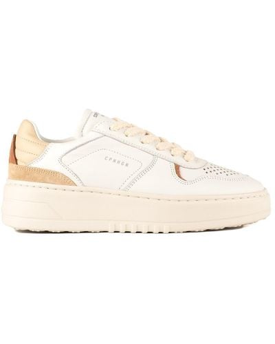 COPENHAGEN Smooth Leather And Suede And Sneakers - Natural