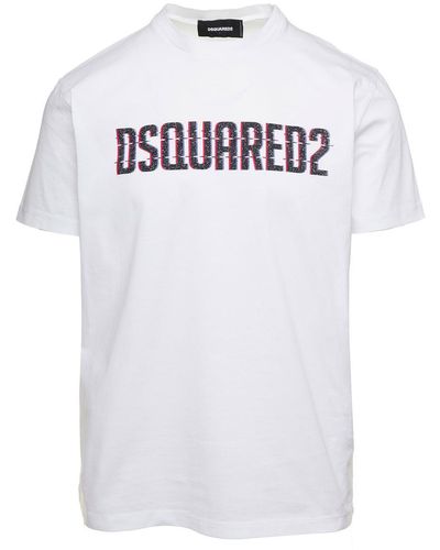 DSquared² Blurred Graphic Cool Fit Tee - White