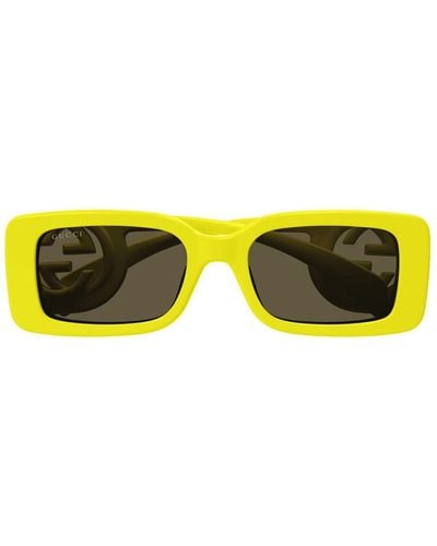 Gucci GG1325S Linea GG Logo Sunglasses - Yellow