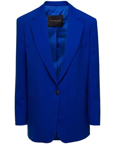 ANDAMANE 'Guia' Oversized Electric Single-Breasted Jacket - Blue