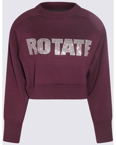 ROTATE BIRGER CHRISTENSEN Rotate Pickled Beet Cotton And Cashmere Blend Sweater - Purple