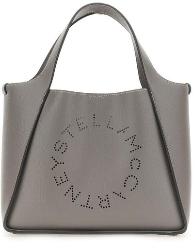 Stella McCartney Shoulder Bag With Logo - Gray