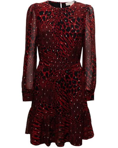 Michael Kors Animalier Red Dress With Metallic Polka Dots Details M Woman
