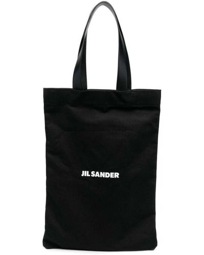 Jil Sander Tote Bag With Logo Print - Black