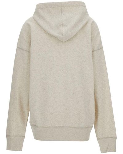 Isabel Marant White Hoodie With Tonal Logo Print In Cotton Blend Woman
