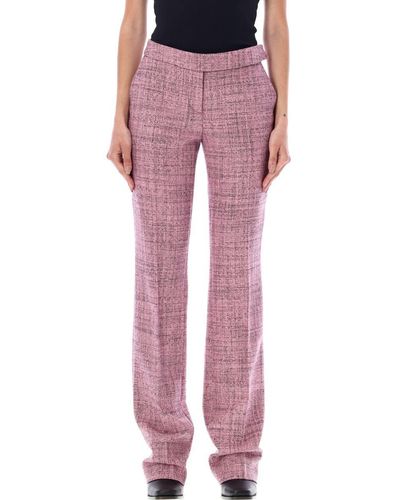 Stella McCartney Wool Mouline Slim Fit Tailored Trousers - Pink