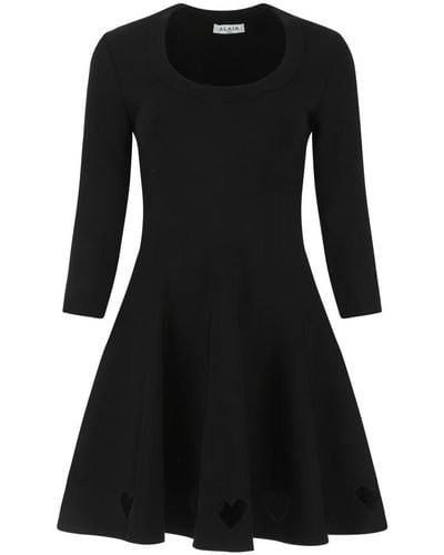 Alaïa U-neck Knitted Dress - Black