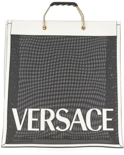Versace Shopper Bag With Logo - Black