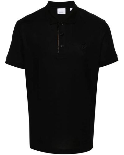 Burberry Logo Cotton Polo Shirt - Black