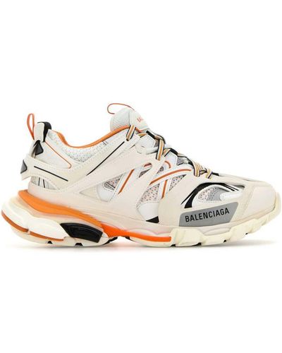 Balenciaga And Orange Track Sneakers - White