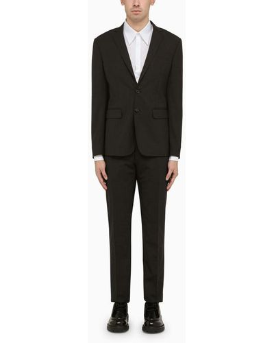 DSquared² Dark Grey Single Breasted Wool Suit - Black
