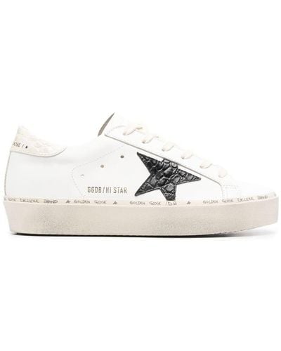 Golden Goose Hi Star Logo-embroidered Leather Low-top Sneakers - White