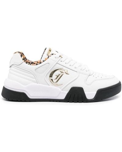 Just Cavalli Logo-plaque Leather Sneakers - White