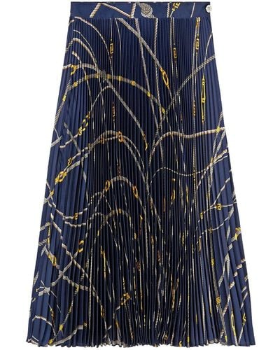 Versace Pleated Skirt With Print - Blue