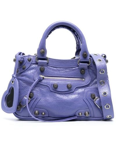 Balenciaga Le Cagole Small Leather Shoulder Bag - Blue
