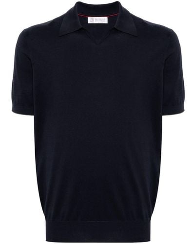Brunello Cucinelli Short-Sleeved Polo Shirt - Blue