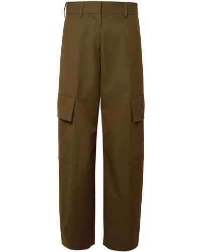 Palm Angels Suit Cargo Brown Cotton Blend Pants - Natural
