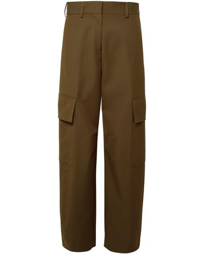 Palm Angels Suit Cargo Brown Cotton Blend Trousers - Natural