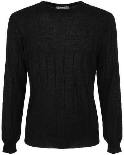 FILIPPO DE LAURENTIIS Royal Merino Long Sleeves Turtle Neck Ribbed Sweater - Black