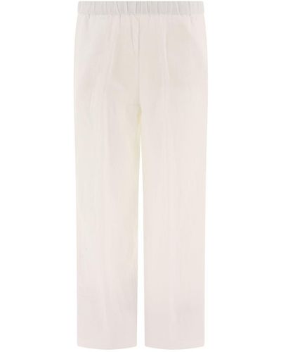Aspesi Wide Linen Pants - White