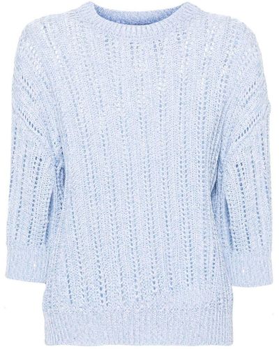 Peserico Sequin Detail Sweater - Blue