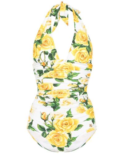 Dolce & Gabbana Printed Swimsuit - Yellow