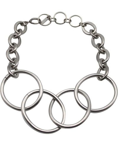 Junya Watanabe Four Ring Chain Link Necklace Accessories - White