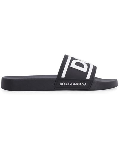 Dolce & Gabbana Rubber Slides - Black