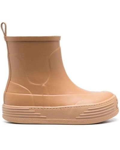 Palm Angels Round-toe Ankle Boots - Natural