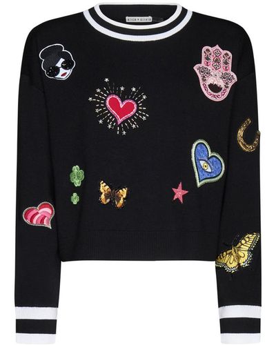 Alice + Olivia Gleeson Patches Wool Jumper - Black